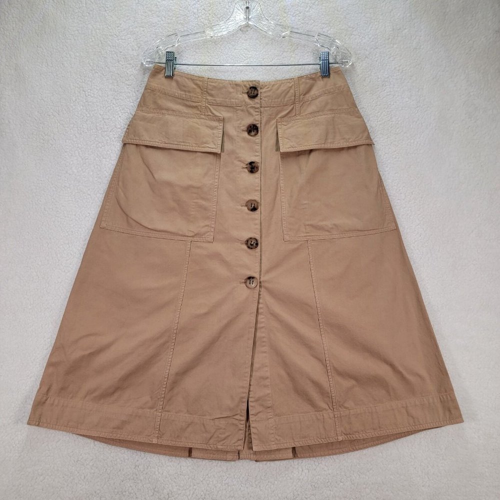 Acne Studios Beige Cotton Button Front Flowy Cargo Utility Midi A Line